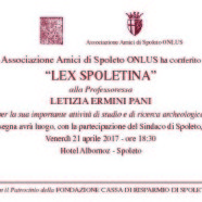 LEX SPOLETINA alla Prof. Letizia Ermini Pani